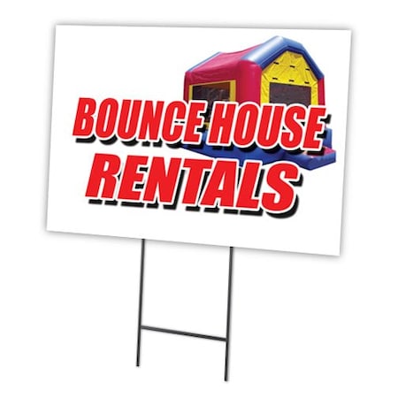 Signmission Bounce House Rentals Yard Sign & Stake outdoor plastic coroplast window, C-1216 Bounce House Rentals C-1216 Bounce House Rentals